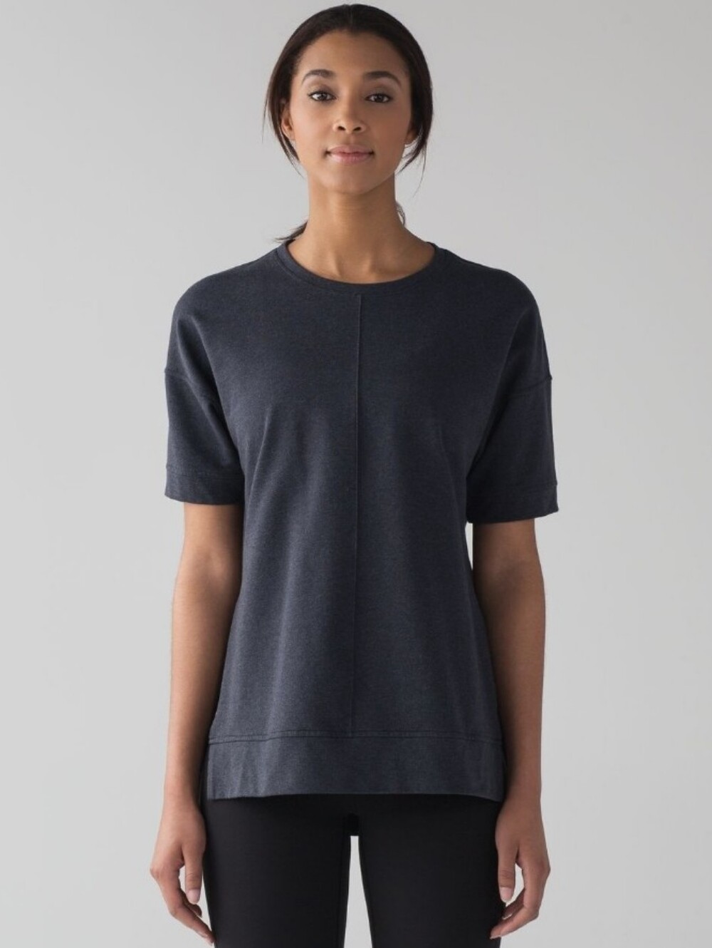 Lululemom Cut Above Short-Sleeve Tee Shirt — Navy Blue